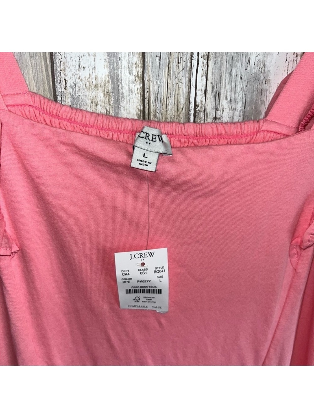 J.Crew Pink Eyelet Smocked Midi Dress Ruffle Sleeve Cottagecore NWT Size Large - Picture 7 of 7